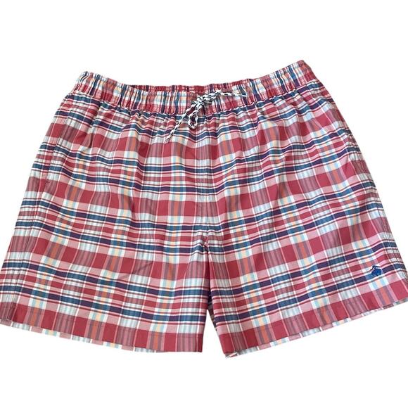 Brooks Brothers Preppy Toe Waist Plaid Mesh Lined Pockets Swim Trunks Size XL - Picture 1 of 7